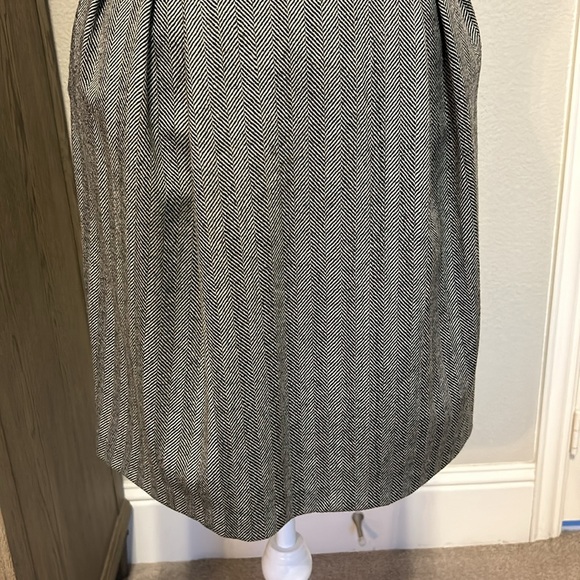 Adam Adam Lippes | Black & White 100% Wool V Neck Shift Dress | Size 0 - Picture 6 of 14